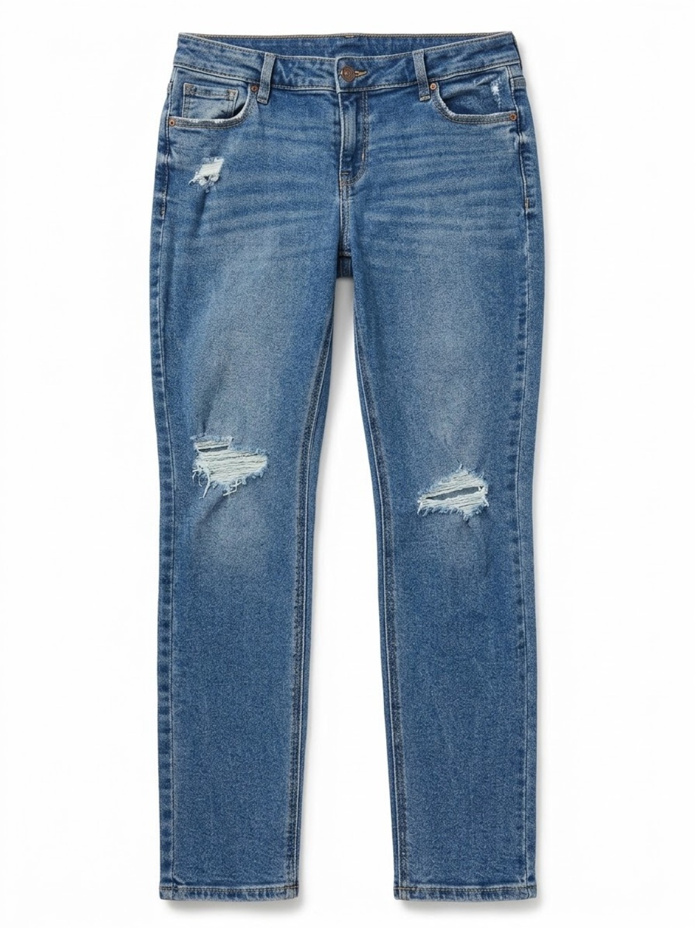 Old Navy Rockstar Low Rise Distressed Super Skinny Jeans Size 14 | Blue Denim
